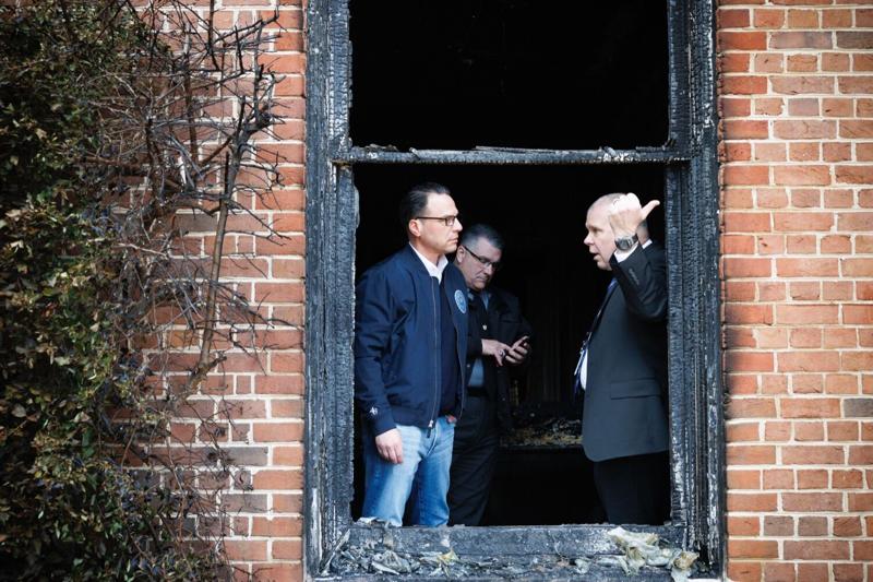 PHOTOS: Governors mansion firebombed in alleged act of domestic terror