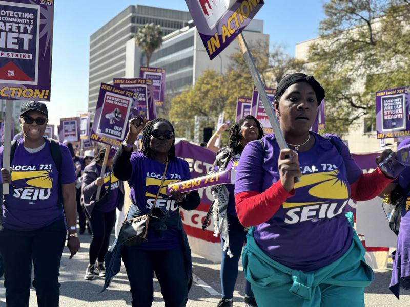 55,000 LA County employees go on strike as county cuts spending, avoids layoffs
