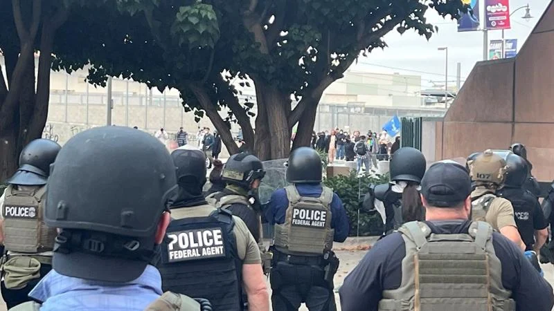 Protests grow violent late Saturday on West Coast