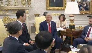 Trump strikes positive tone with South Korean President, says he’ll meet with Kim Jong Un in the future